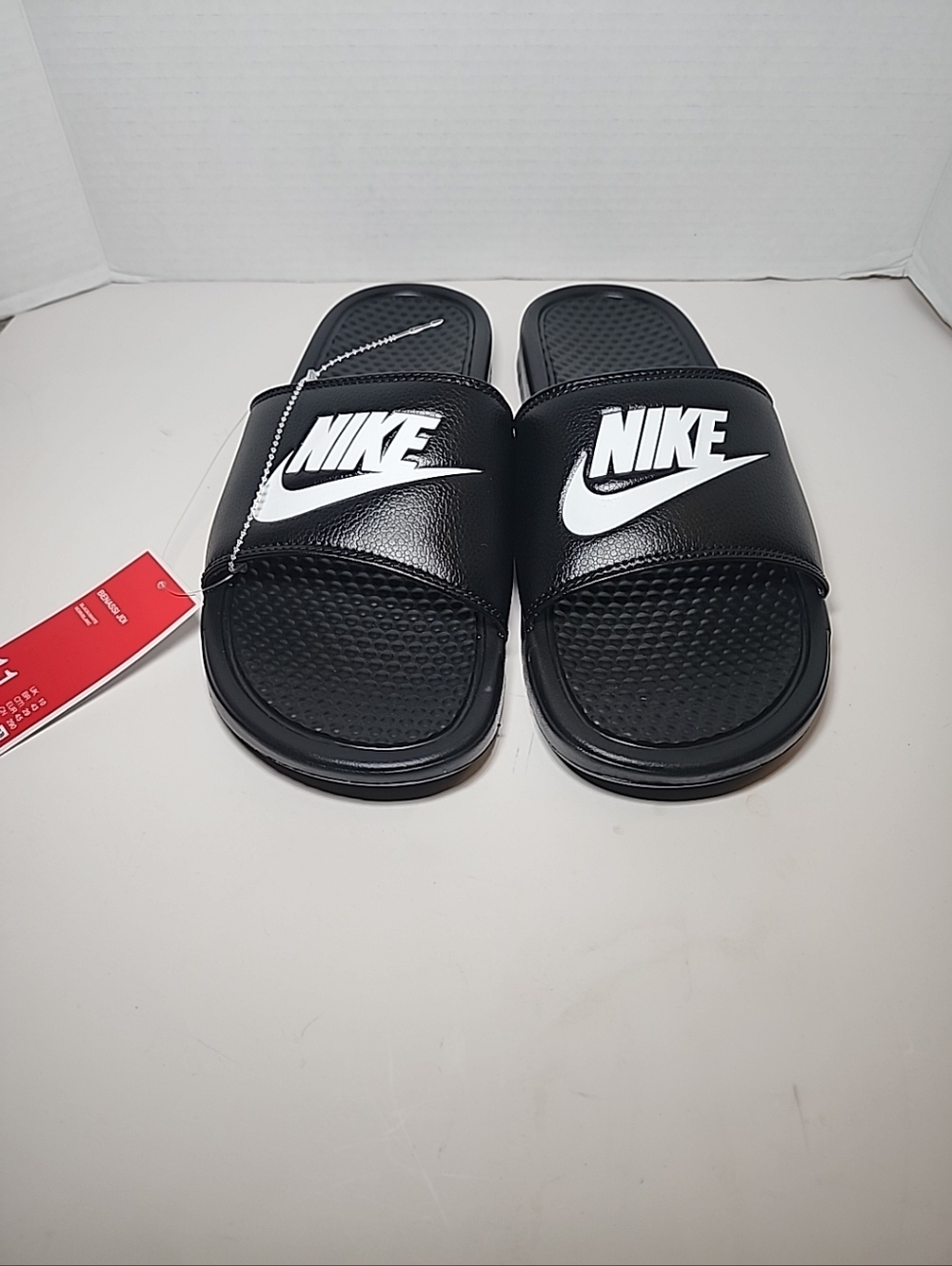 New Nike Benassi JDI Black White Men Slides Sandals 343880 090